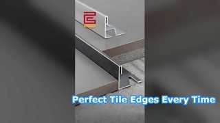 Guarnição de azulejo com borda quadrada de aço inoxidável | Perfil de proteção de canto externo#StainlessSteelTileTrim