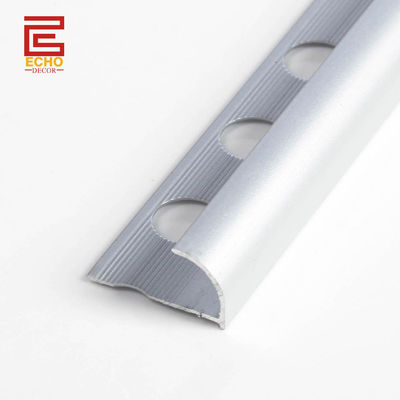 qualidade  Aluminum Anodized Silver Outside Corner Trim Bullnose Edge Tile Trim fábrica