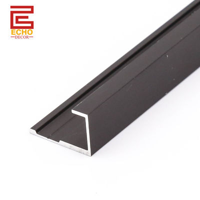 qualidade  Decorative Wall Panel Trim Matte Black Aluminium End Cap Trim For PVC Panel fábrica