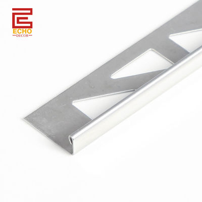 10 mm Smart Flat Edge Tile Trim Cromo Metal Ângulo Trim para os cantos externos
