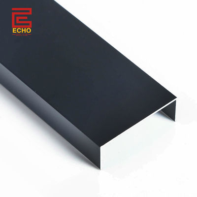 Barras planas de alumínio Chrome Tile Edge Trim Preto fosco para decoração de parede e chão