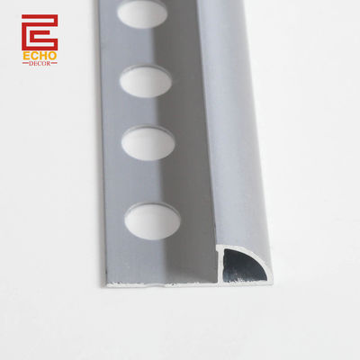 Matte Silver Quarter Round Tile Trim Alumínio Telas de Esquina Exterior Borda Trim 10mm