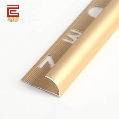Matt Golden Beading Aluminum Tile Trim Decorativo Bullnose Tile Edging Trim