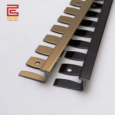 Fibras de transição de piso flexíveis curvas metálicas para pavimentos laminados de azulejos ou madeira