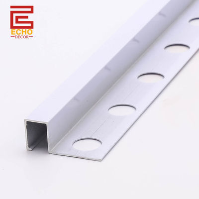 Esquina externa Alumínio Quadrado Metal Edge Tile Trim 10mm Branco