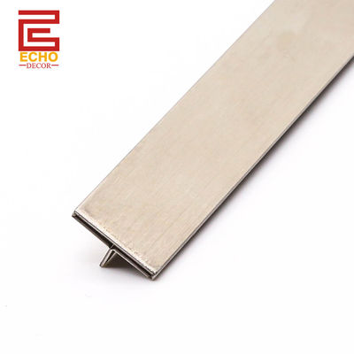 304 azulejos de aço inoxidável Trim forma T para decoração de armários