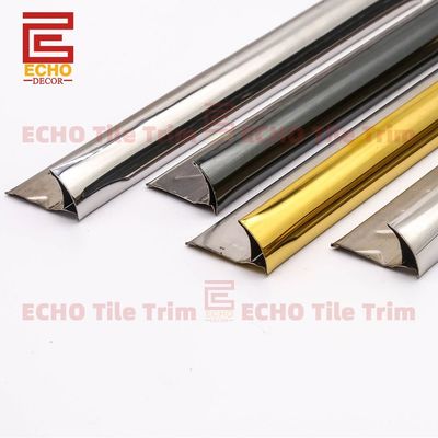 Baixo MOQ Quarto Metal Redondo Chapa de aço inoxidável Trim de ouro 2,5m