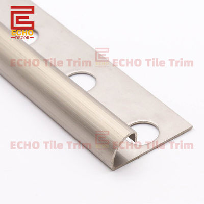 Telas Bullnose Borracha de aço inoxidável escovado 10mm Matte