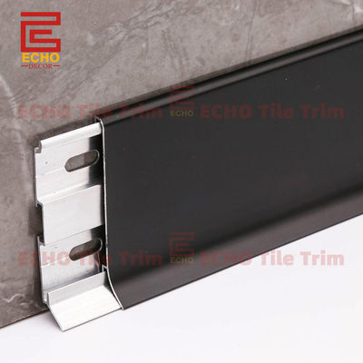 Moderno Alumínio Wall Baseboard Trim Skirting Board Perfis Negro 40-120mm Largura