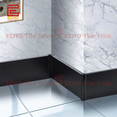 Alumínio à prova d'água Preto 100mm Profissionais de Skirting Board Parede Flexível Instalação fácil comprimento 2-3m / personalizado