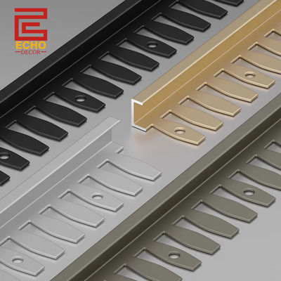 Faixas de acabamento de azulejo de alumínio preto fosco flexível